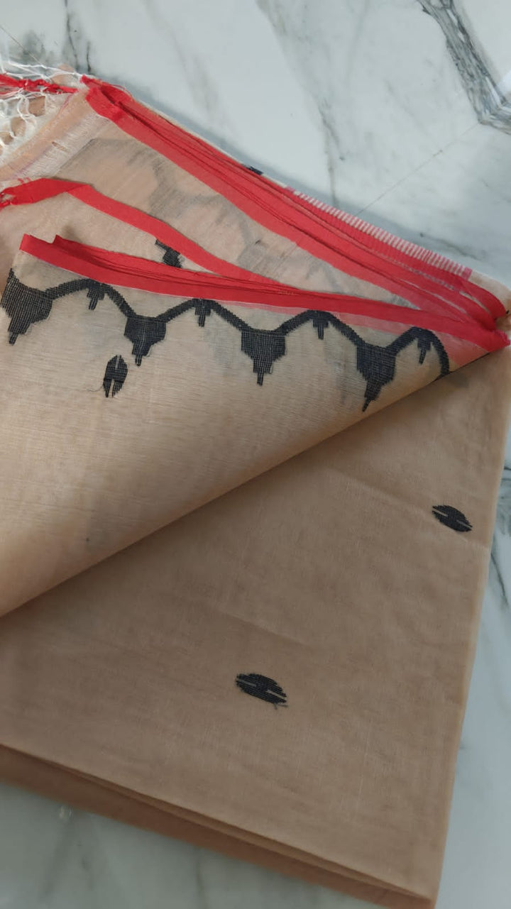 Sanjida - Temple Border Muslin Resham Saree