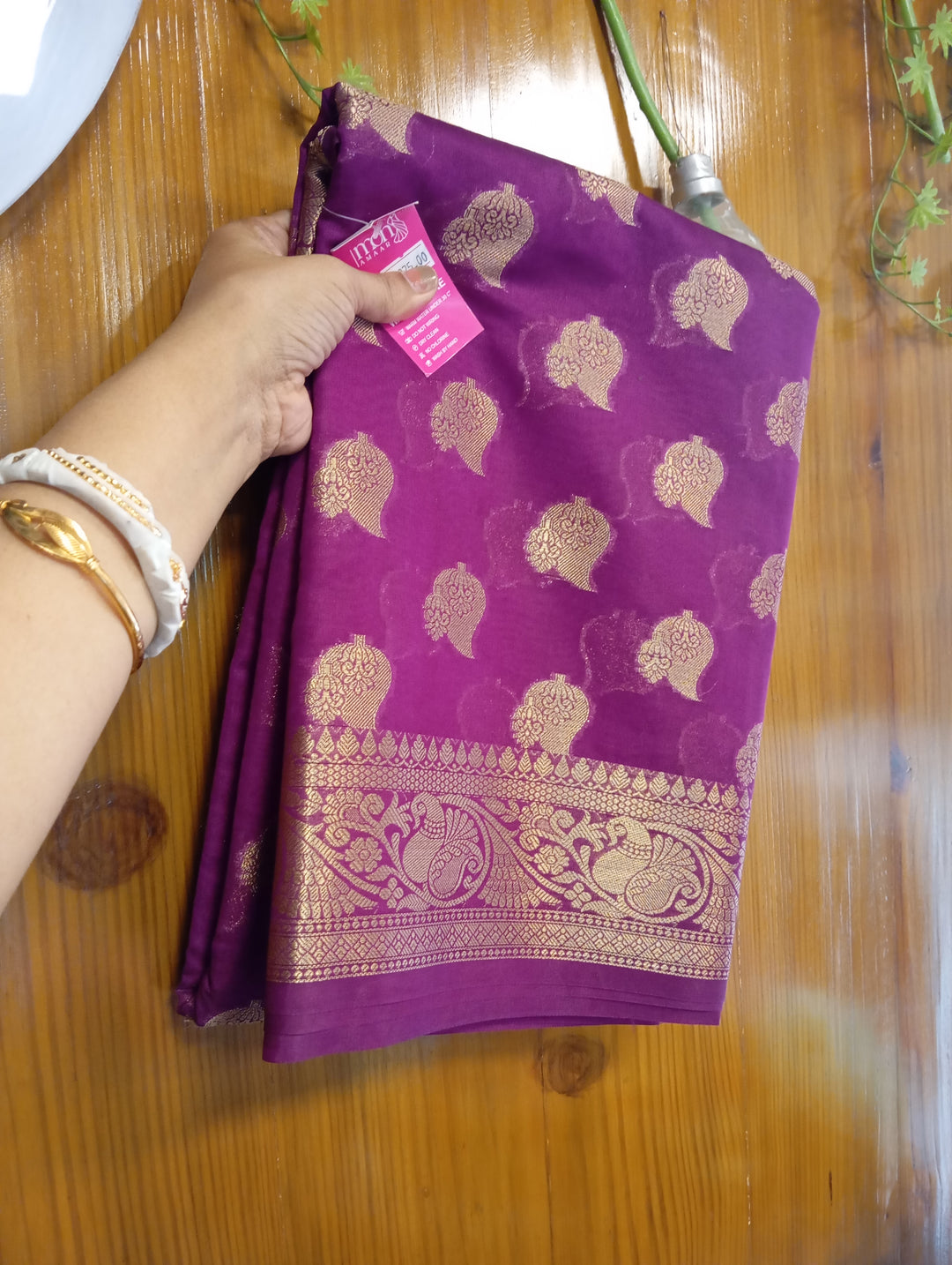 Wine Beauty Banarasi Semi Georgette Saree