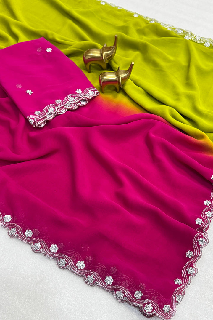 A Bouquet Of Color Georgette Silk Saree