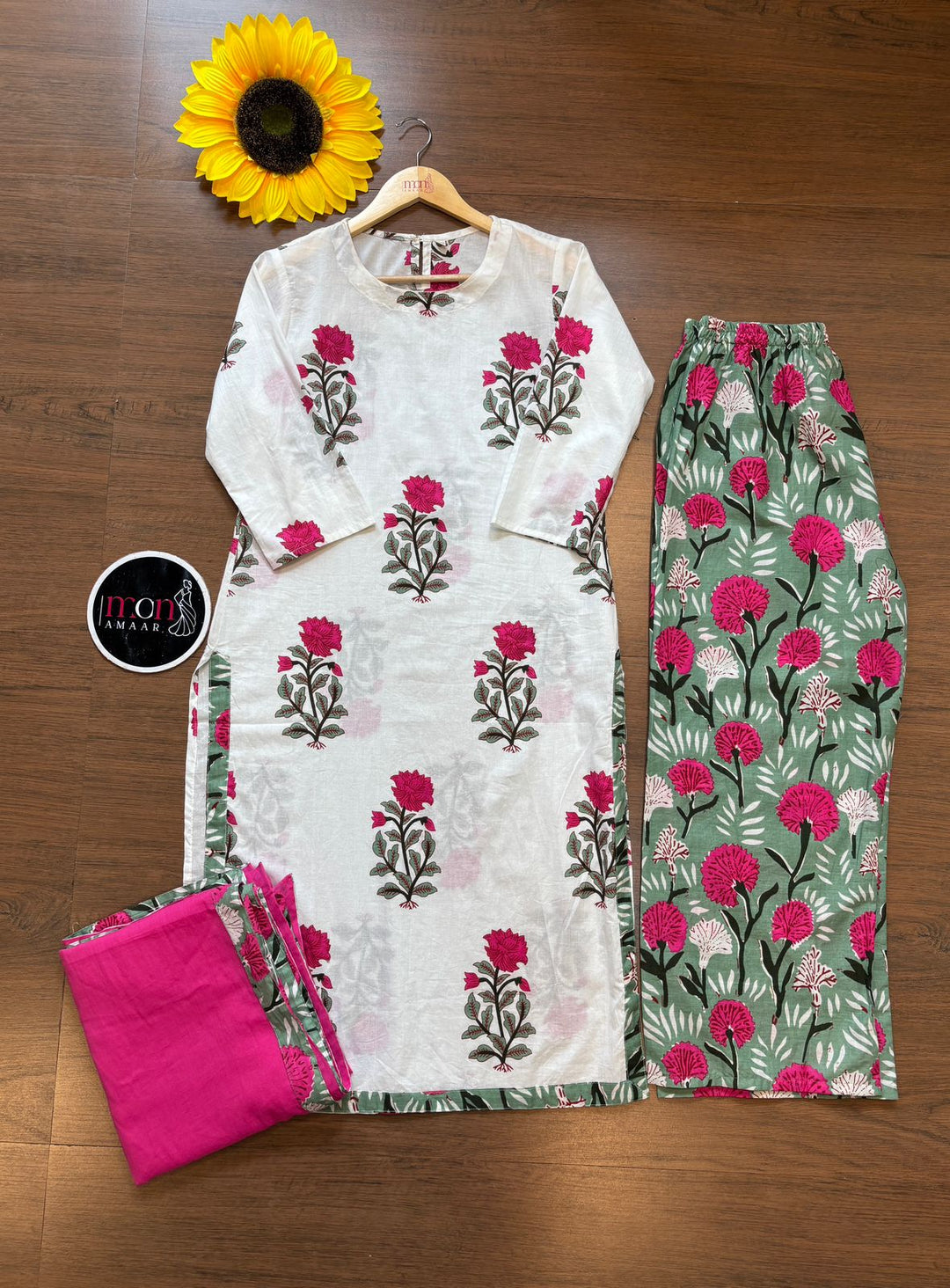 Peace In Garden - Cotton Kurti Set