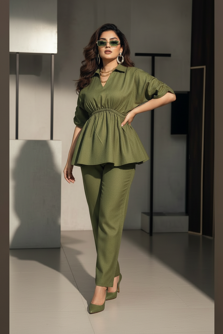 Rosaline Green Cotton Coord Set