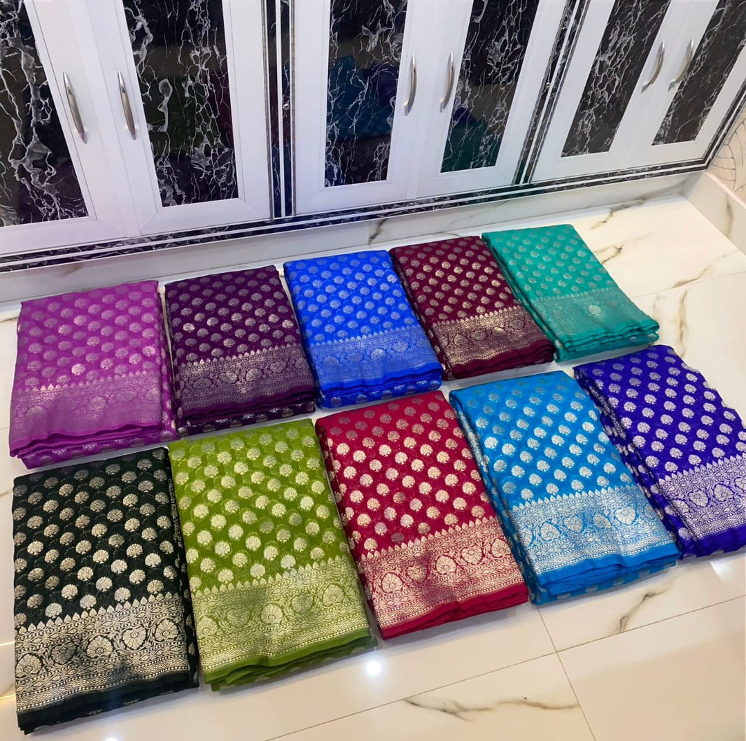 All You Want Banarasi Semi Katan Saree