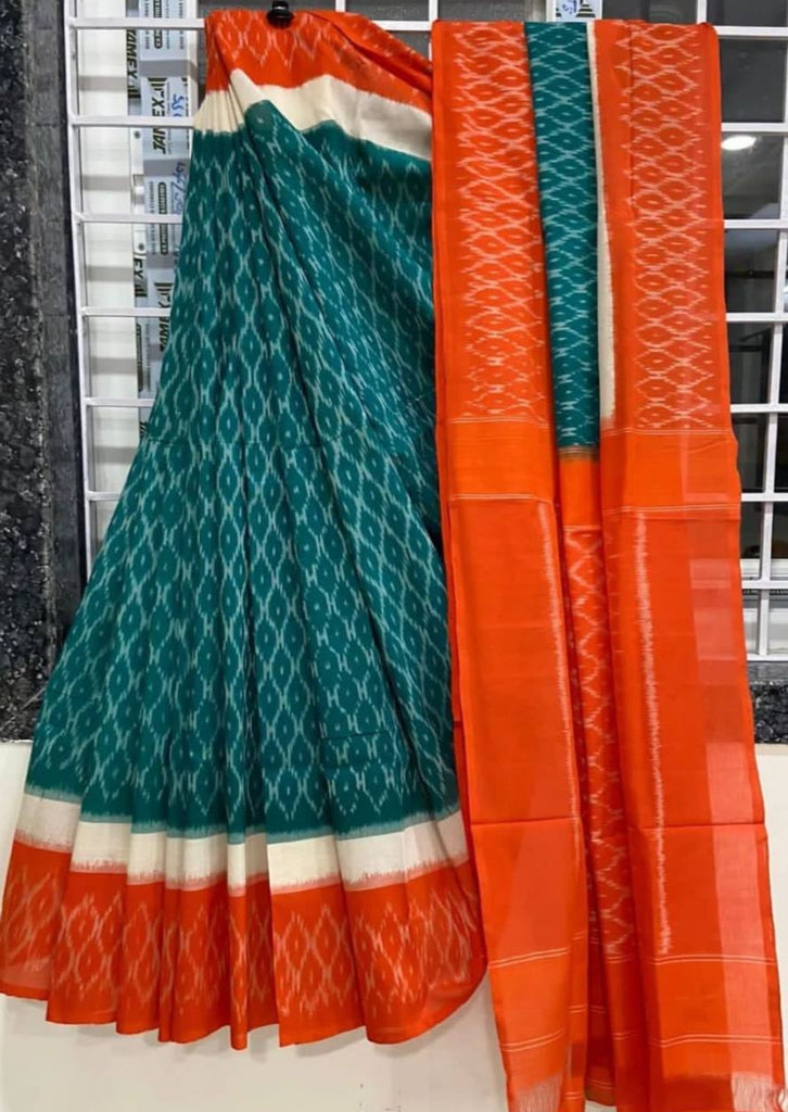 Ikkat Print Linen Saree