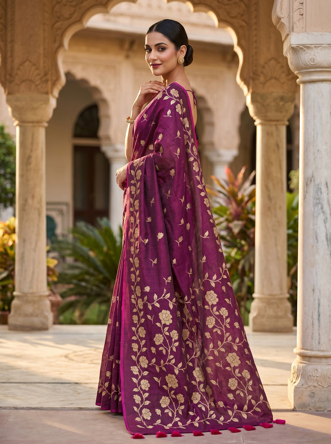 Pushpakunj Pure Mul Cotton Saree