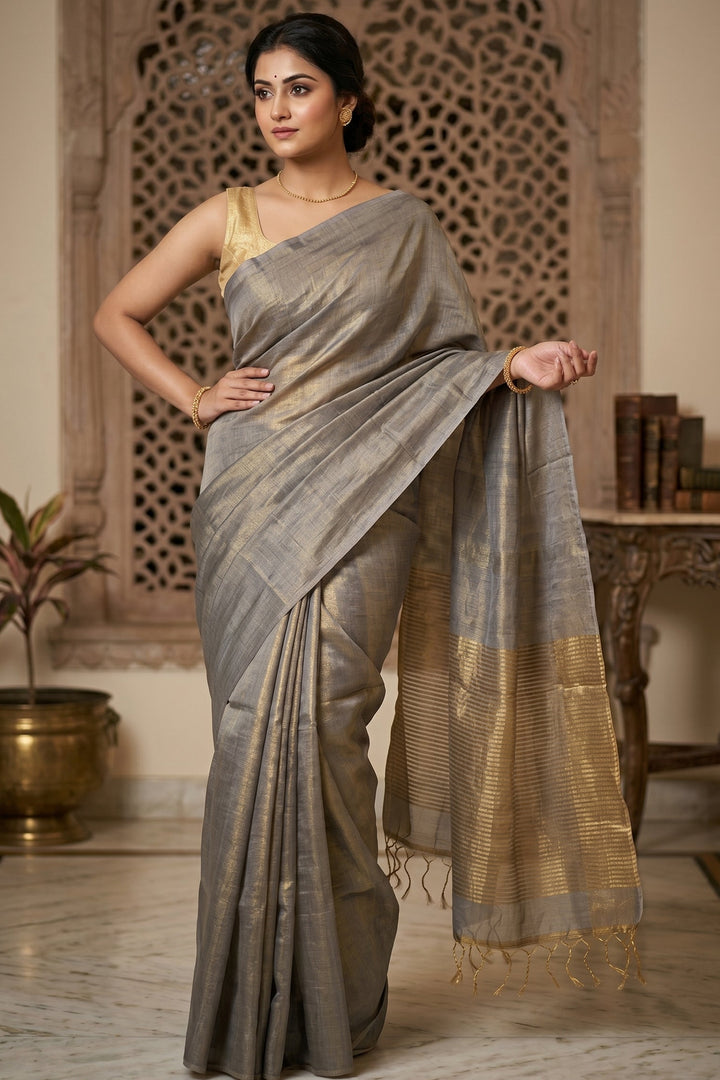 Sonar Sutra Tissue Linen Saree
