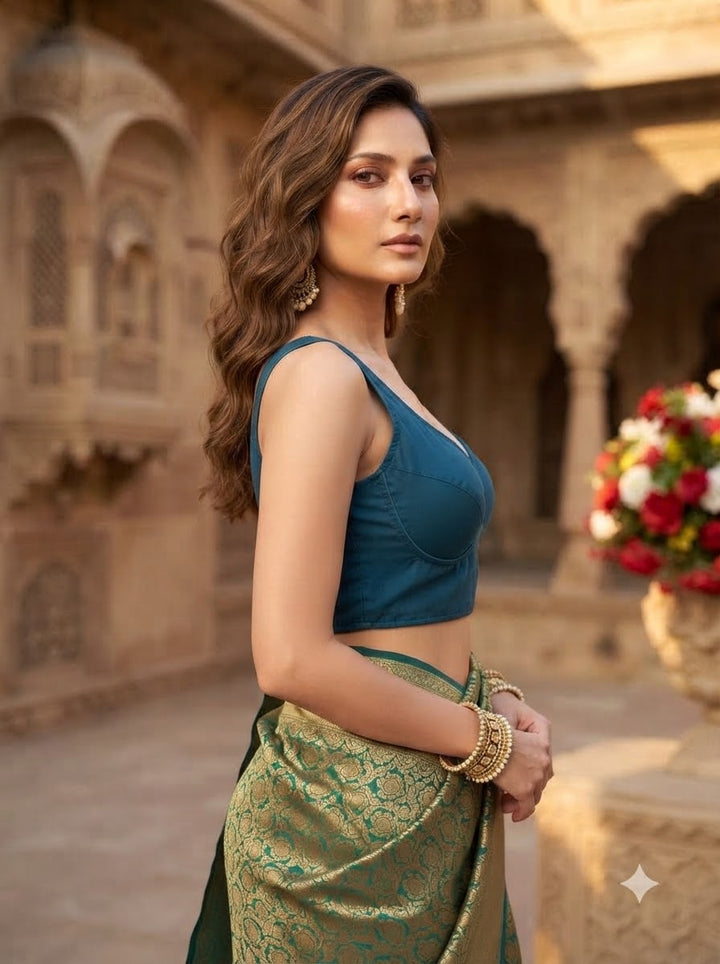 Royal Crush Cotton Slik Blouse