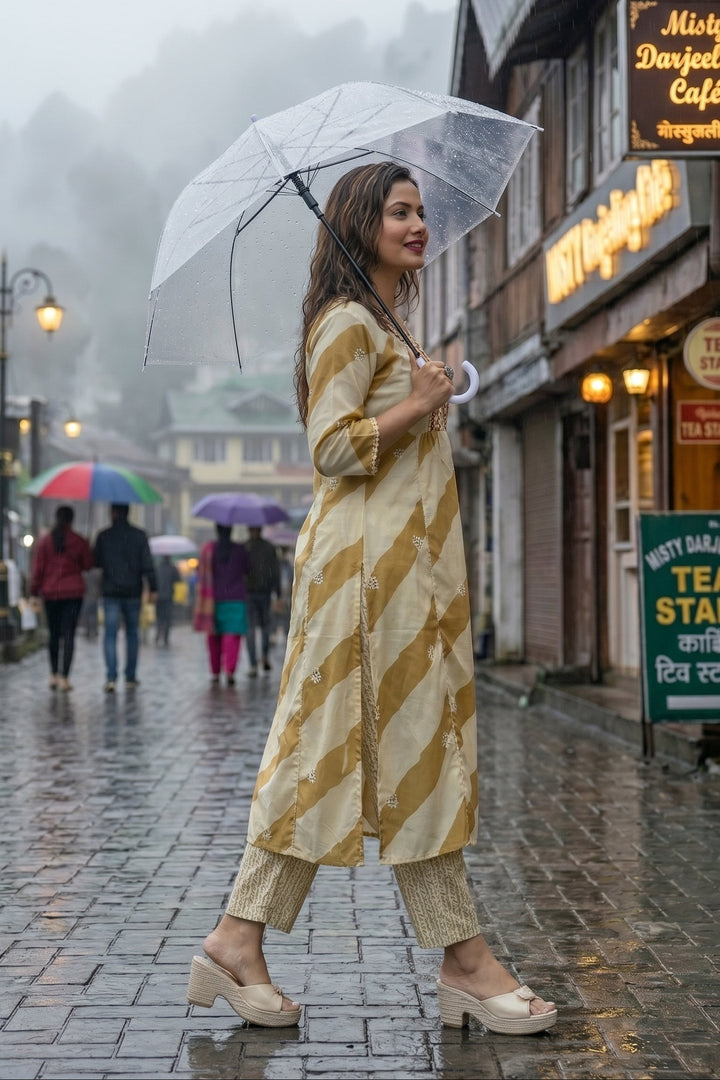 Rangoli Leheriya Jaipur Kurti Set