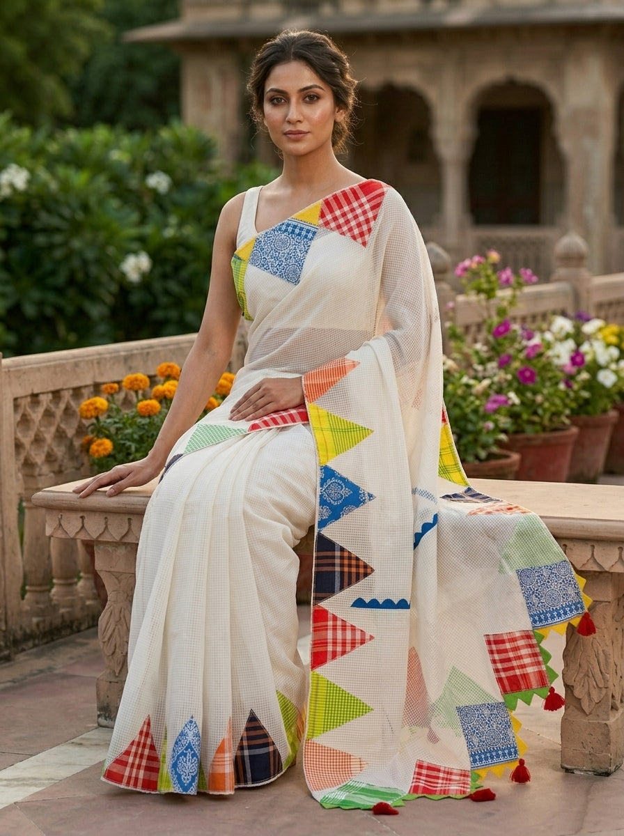 Arambho - Reshom Kota Applique Saree