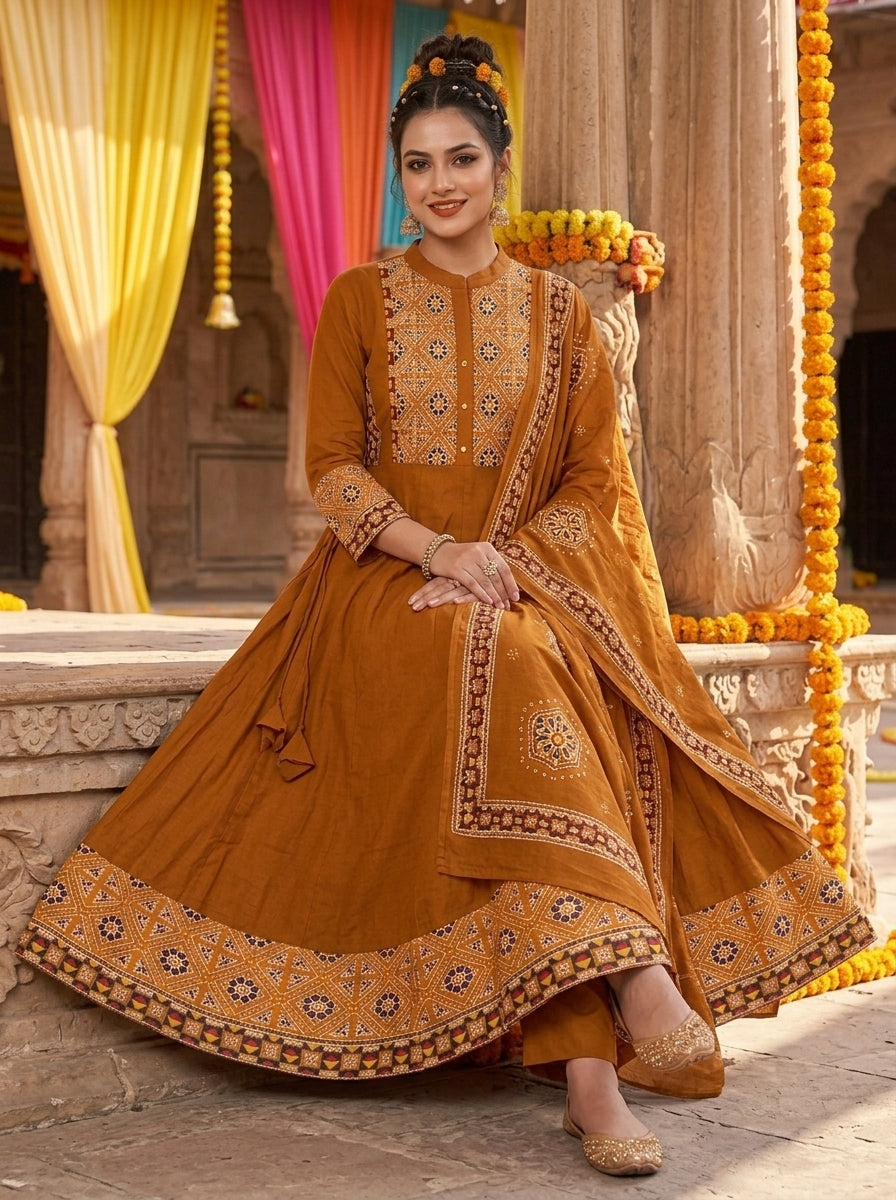 Earthy Elegance Cotton Kurti Set