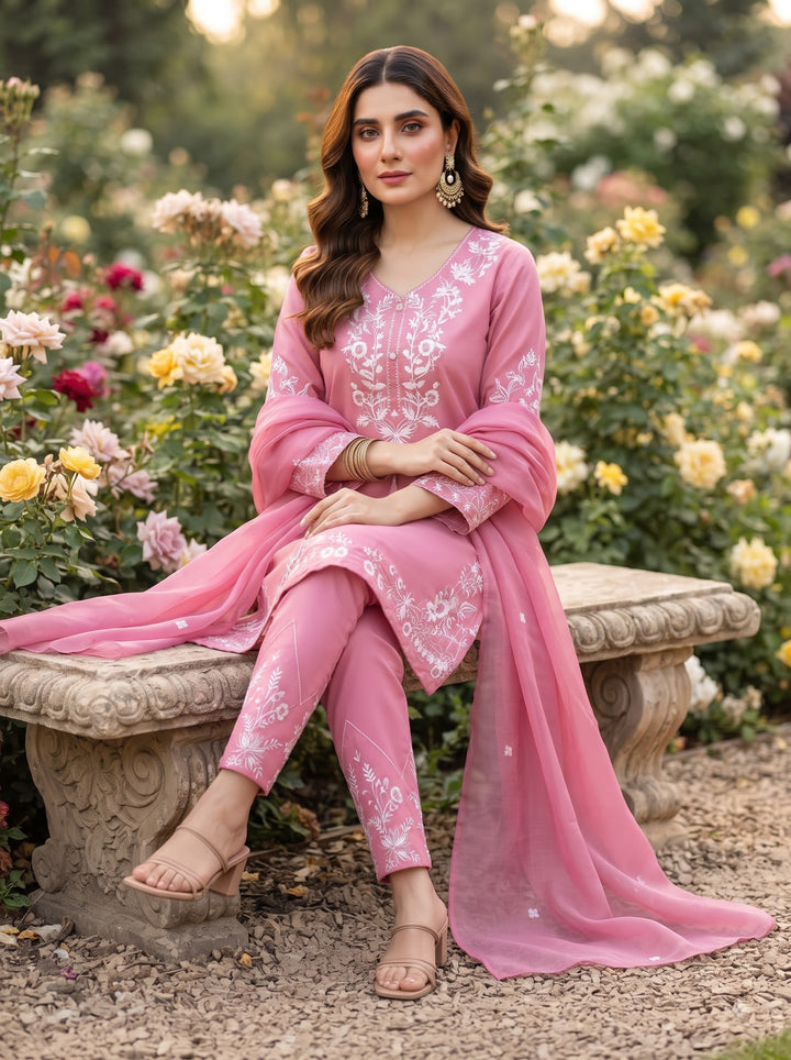 Pretty Petal Cotton Kurti Set