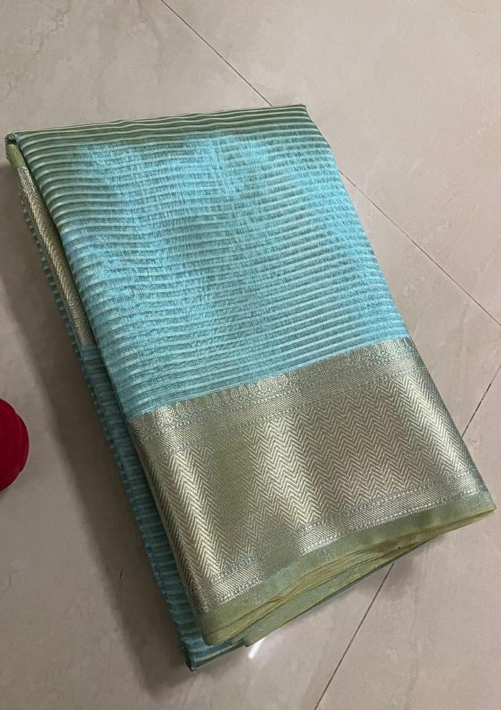 Sampurna- Striped Banarasi Tissue Saree