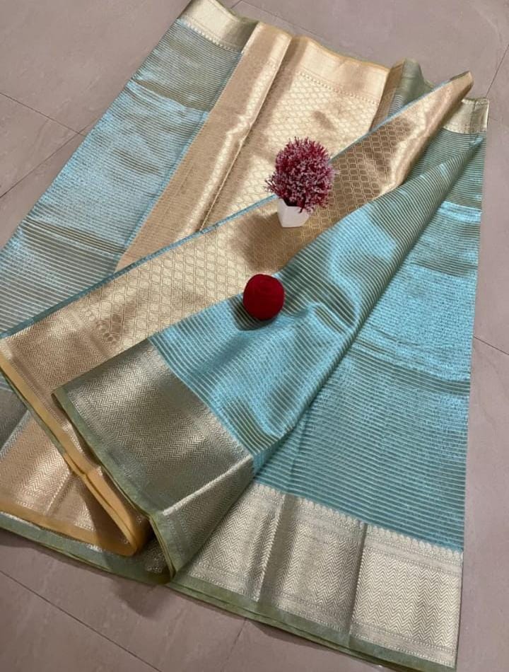 Sampurna- Striped Banarasi Tissue Saree