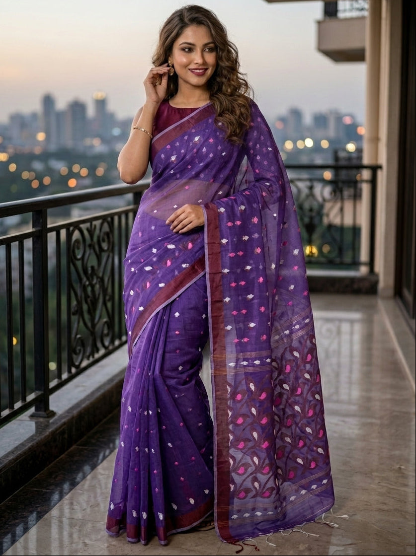 Rajrangi (রাজরঙ্গী) Khadi  Cotton Saree