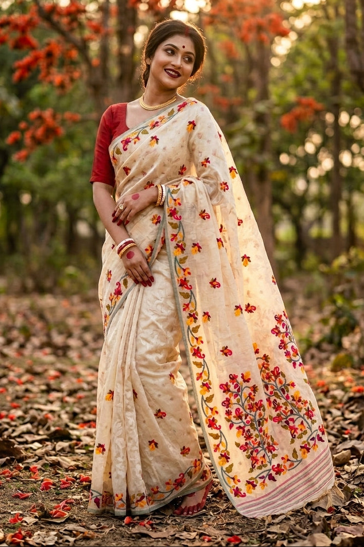 Rongoboti (রঙ্গবতী) Cotton Silk Saree