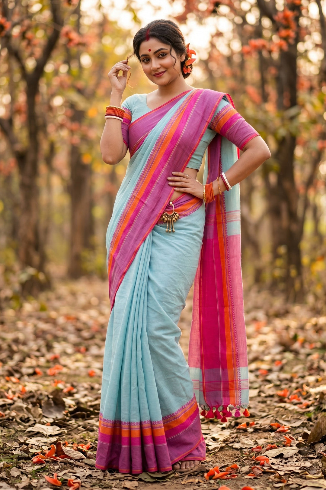 Snigdha Probha Dhaniyakhali Khadi Cotton Saree