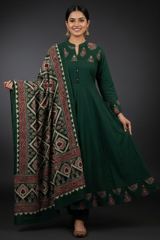 Suhani Swirl - Printed Cotton Kurti Set