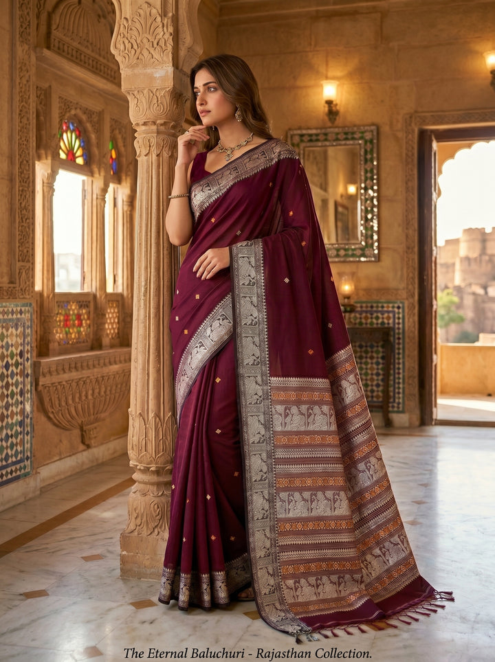 Ethereal Epics Cotton Baluchari Saree