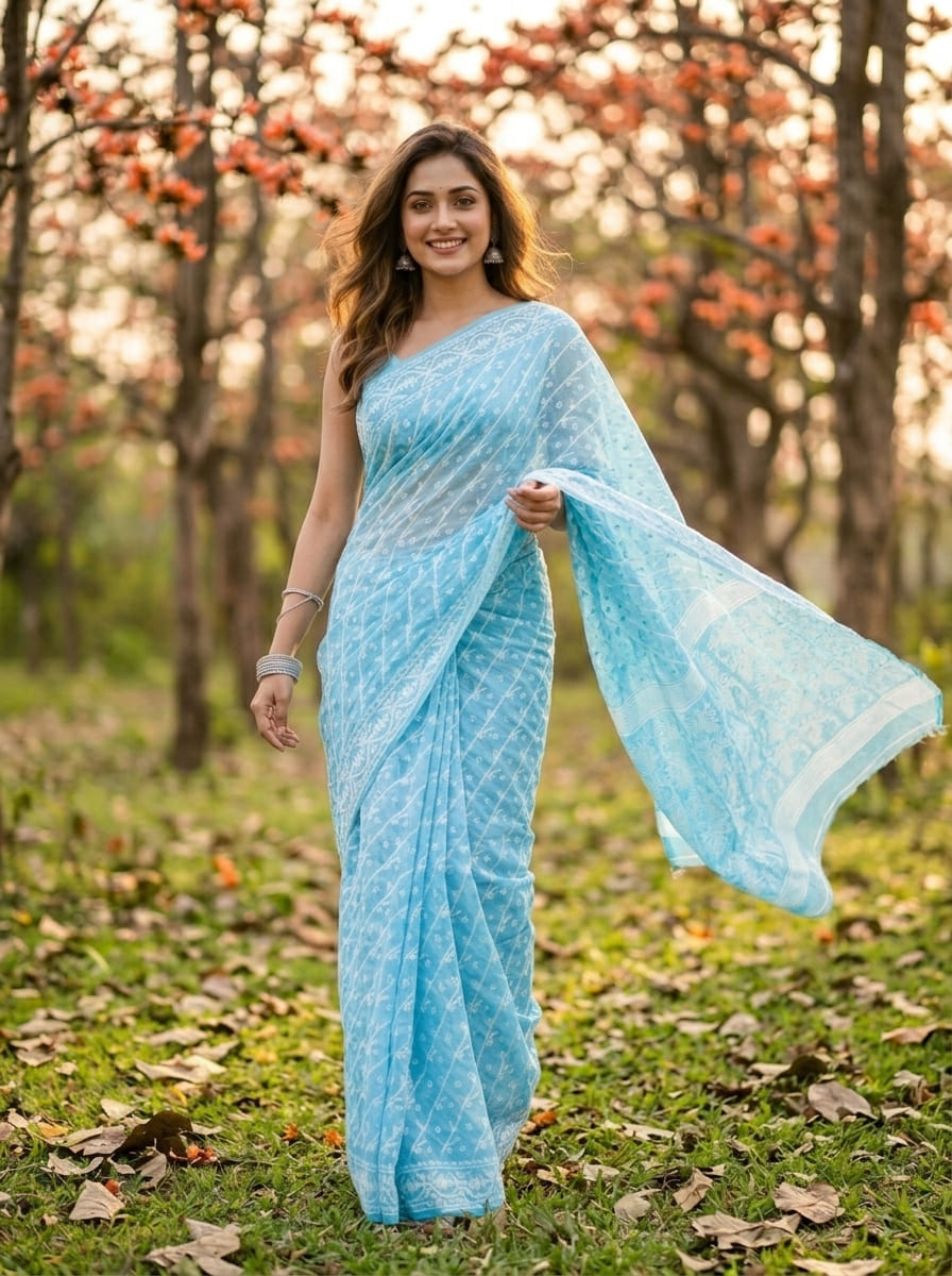 Bangaliyana Jamdani Saree