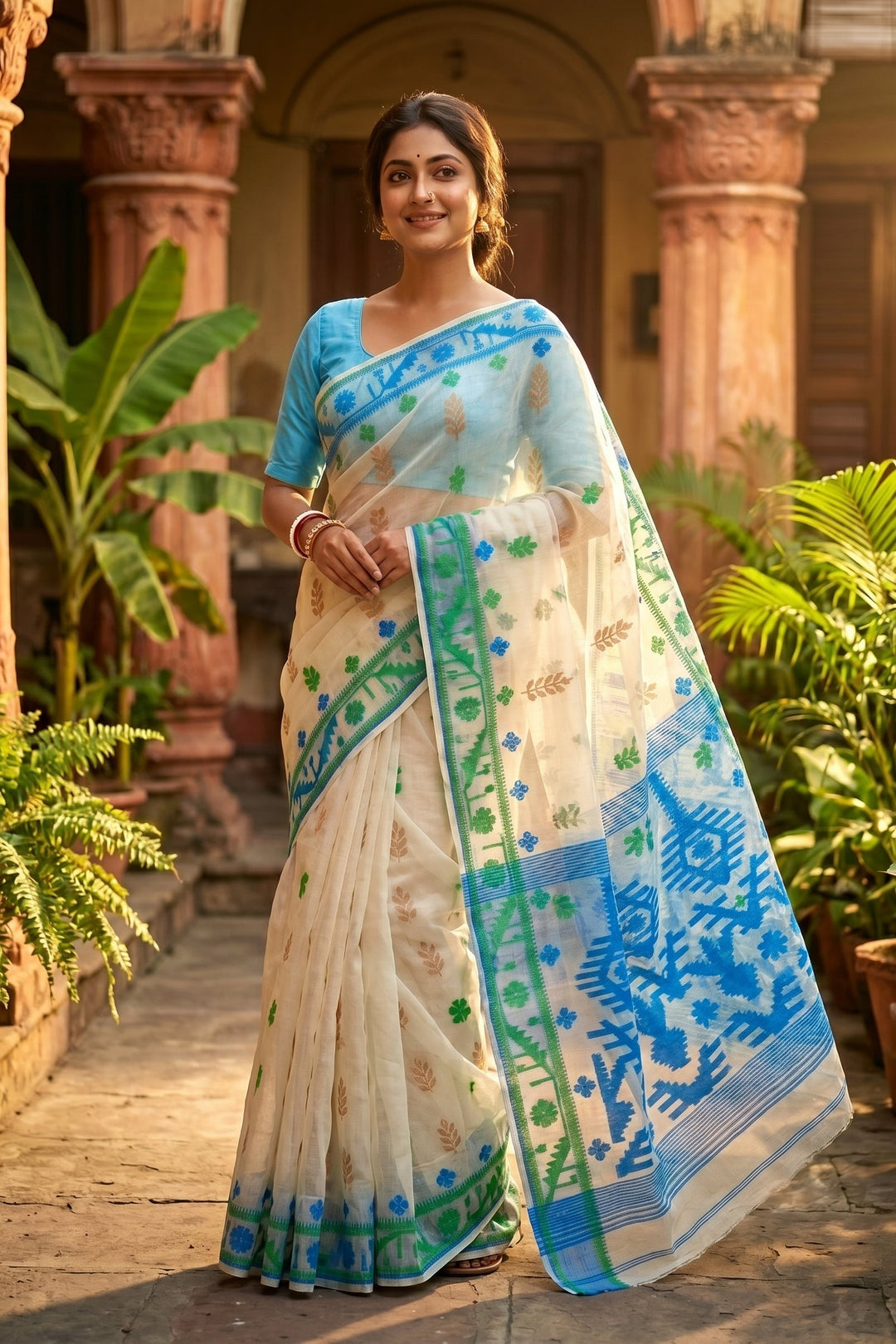 Oitijjho Sutra Ganga Jamuna Dhakai Jamdani Saree