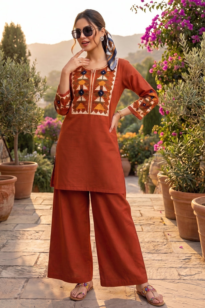 Celestial Charm Cotton Kurti Set