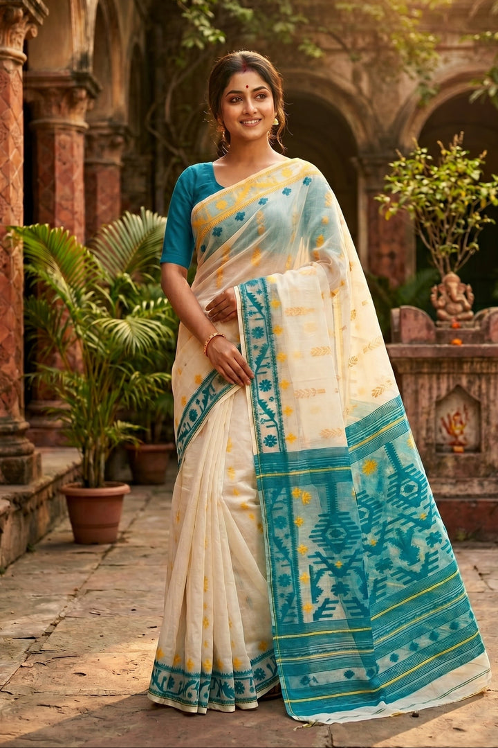 Oitijjho Sutra Ganga Jamuna Dhakai Jamdani Saree