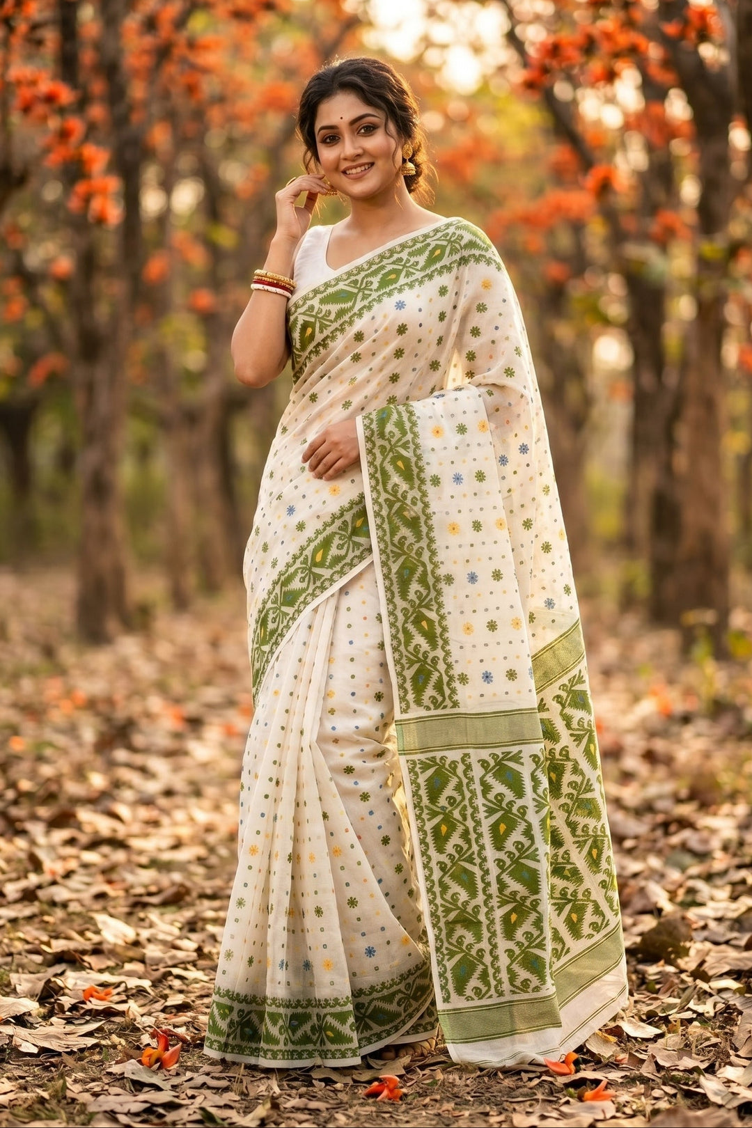 SurTara Dhakai Jamdani Saree