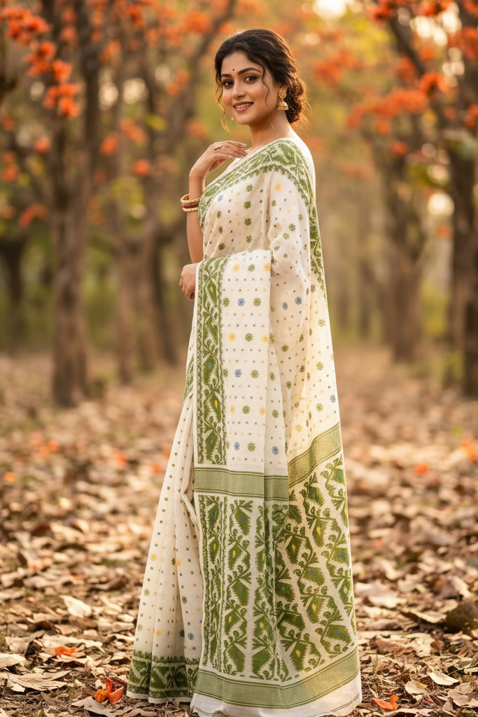 SurTara Dhakai Jamdani Saree