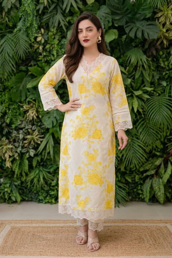Daisy Dew Ensemble Cotton Kurti Set