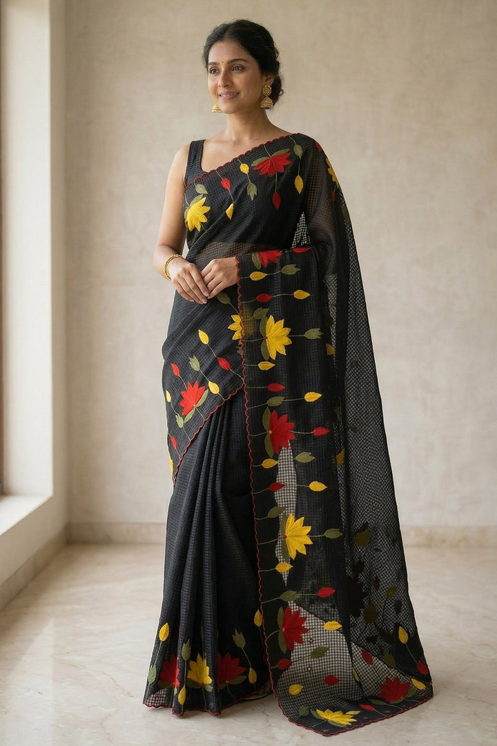 Padyo Pata Kota Applique Saree