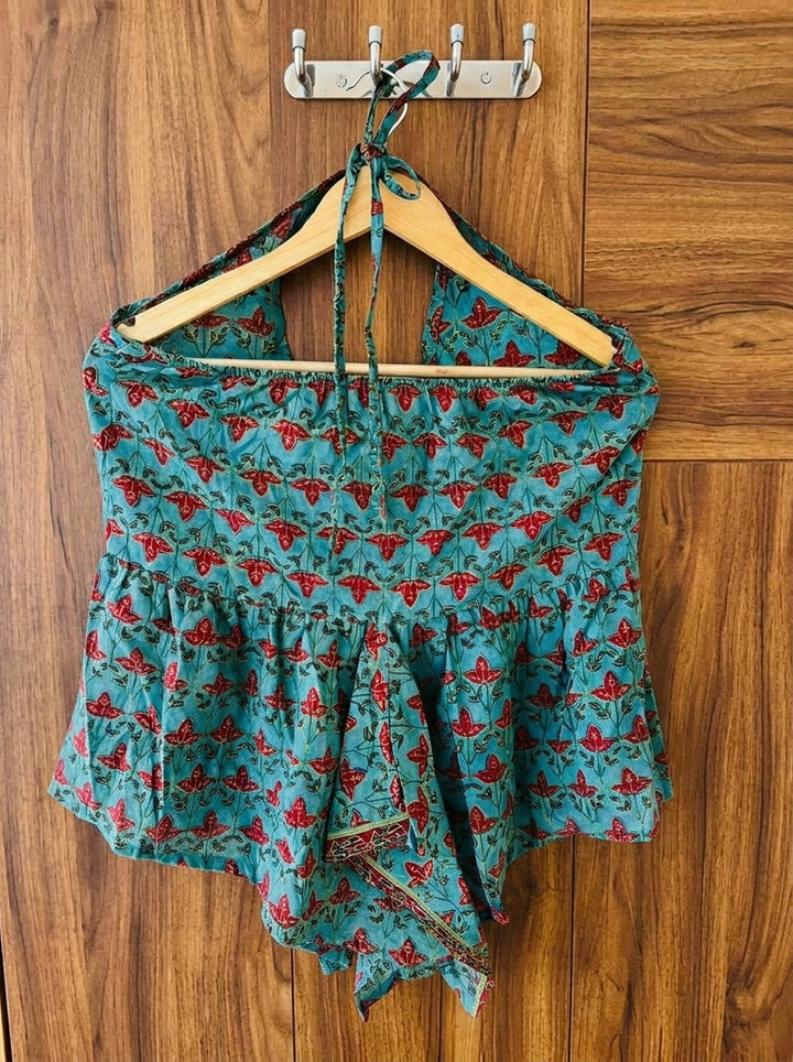 Halter Tie-Back Peplum Top