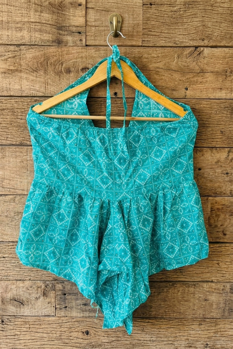 Halter Tie-Back Peplum Top