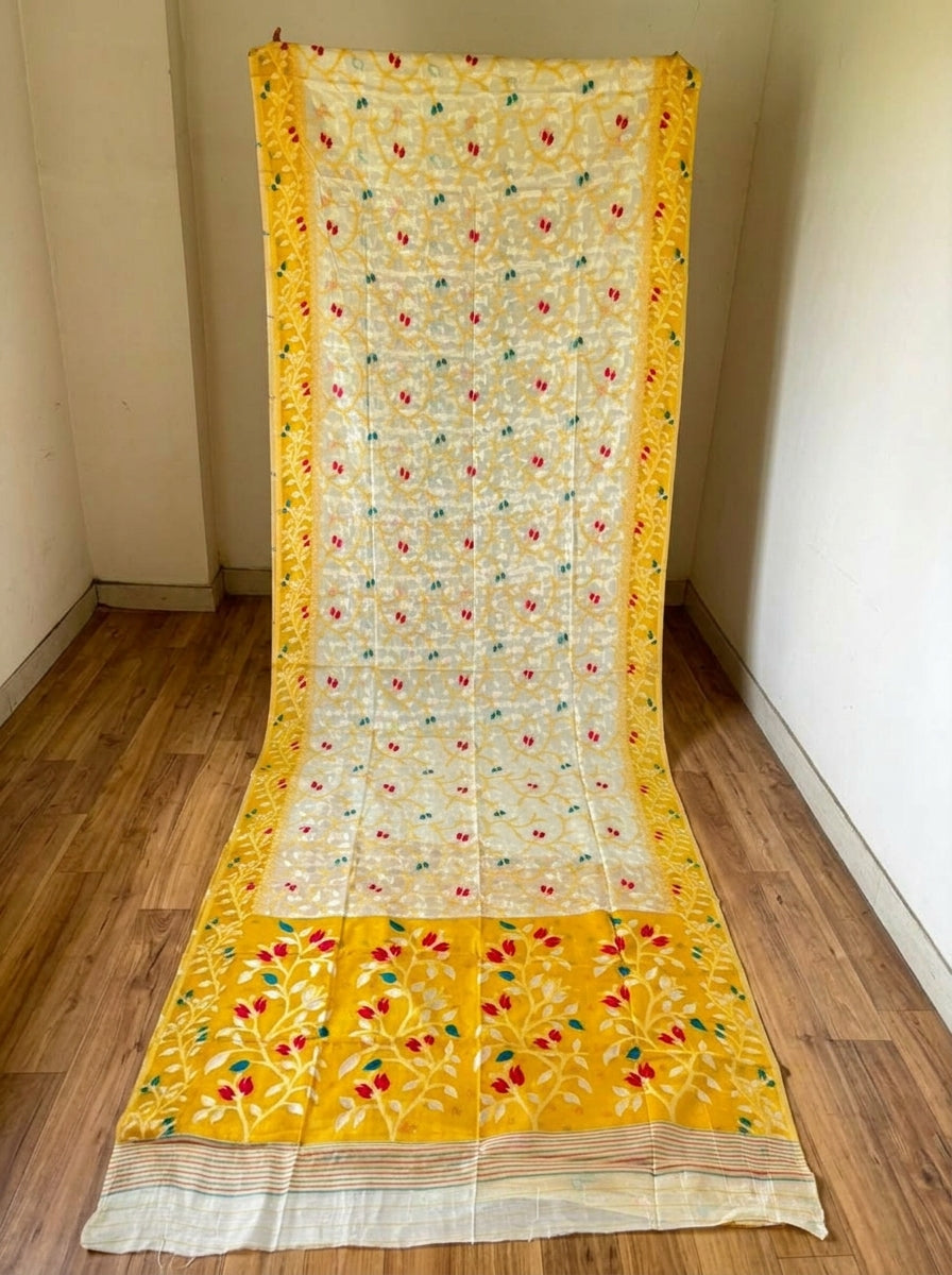 Kolkata Komol Cotton Silk Saree ( Yellow)
