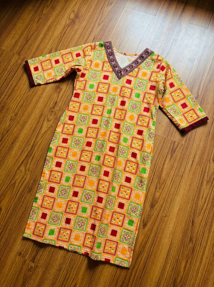 The Geometric Glee Cotton Kurti