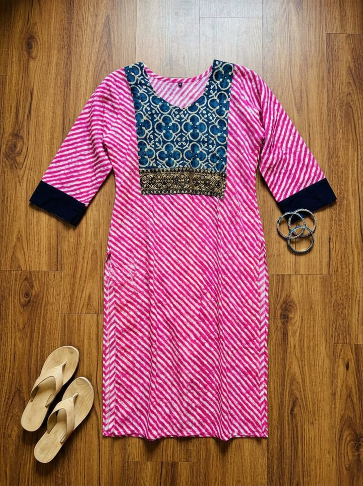 Office Days-Leheriya Cotton Kurti