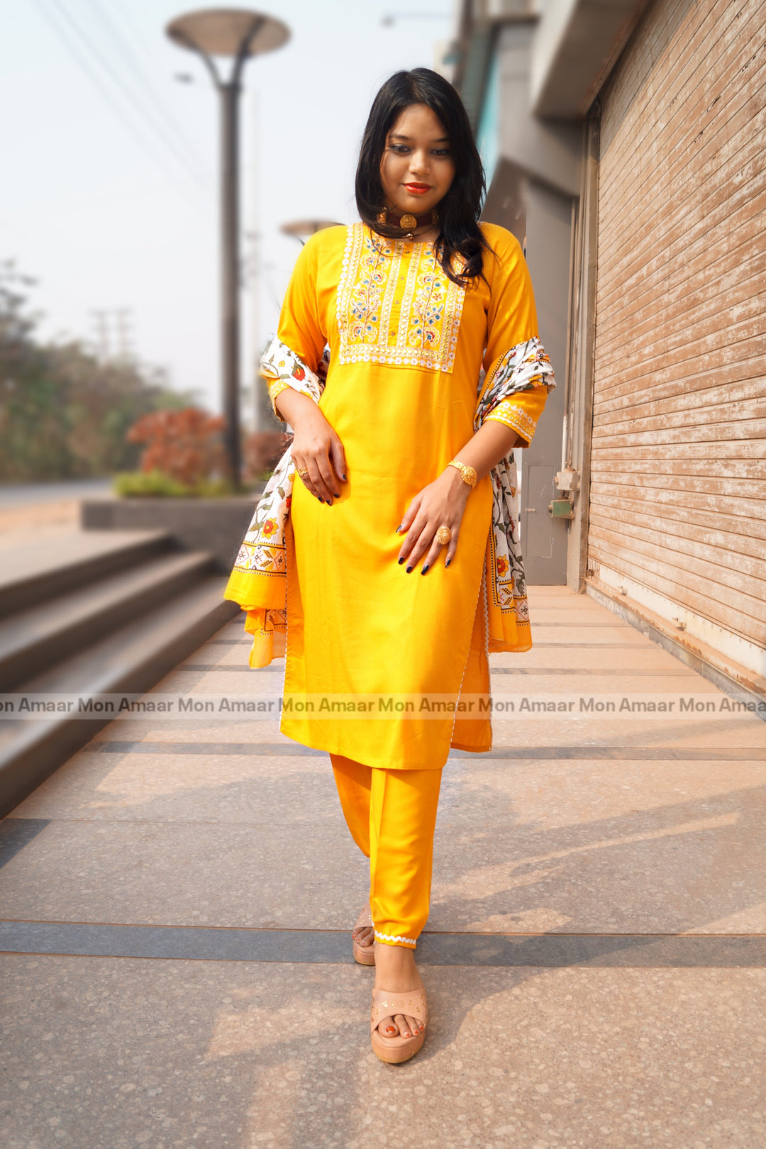 Julia Rosa - A Yellow Jaipur Kurti Set