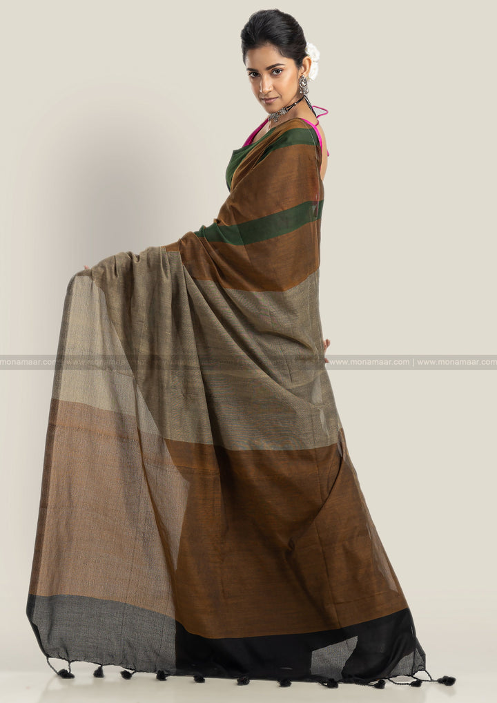 Pure Multicolor Khadi Cotton Saree