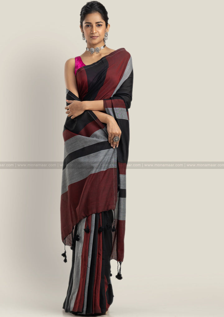 Pure Multicolor Khadi Cotton Saree