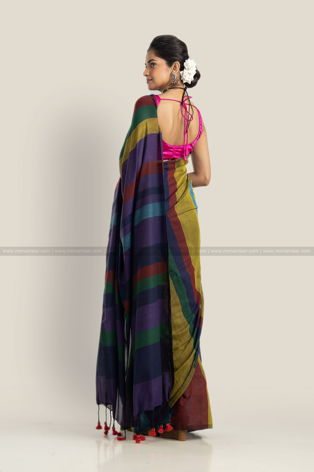 Multicolor Khadi Cotton Saree