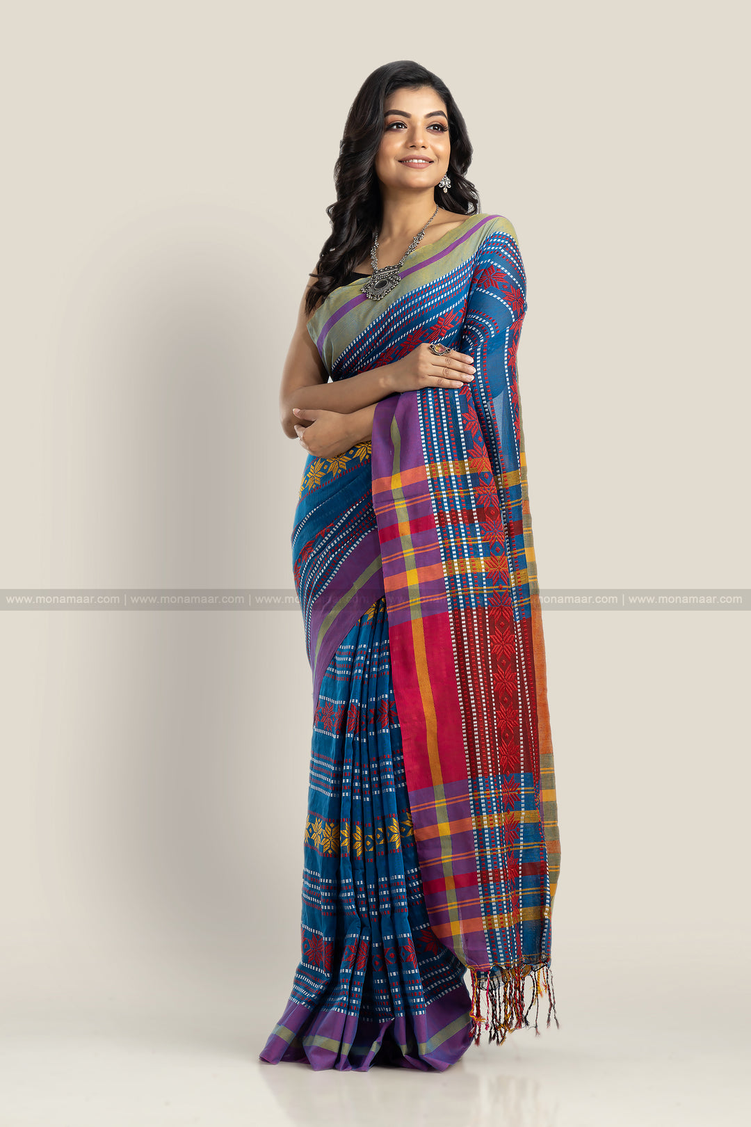 Floral Bengal Khadi Saree