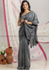 Gray Coin Bengal Khadi Saree