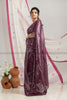 Wine Sequins Saree