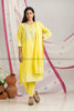 Yellow Embroidered Kurti Pant Dupatta Set