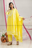 Yellow Embroidered Kurti Pant Dupatta Set