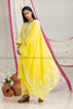 Yellow Embroidered Kurti Pant Dupatta Set