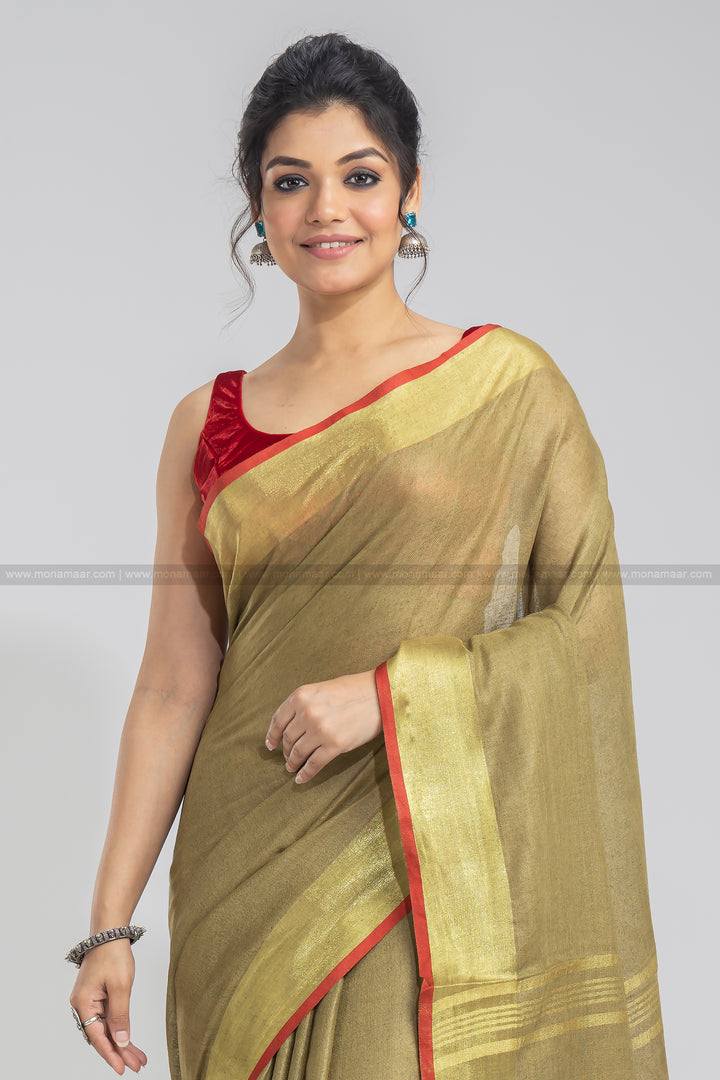 Pure Handwoven Linen Saree