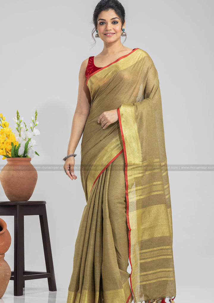 Pure Handwoven Linen Saree