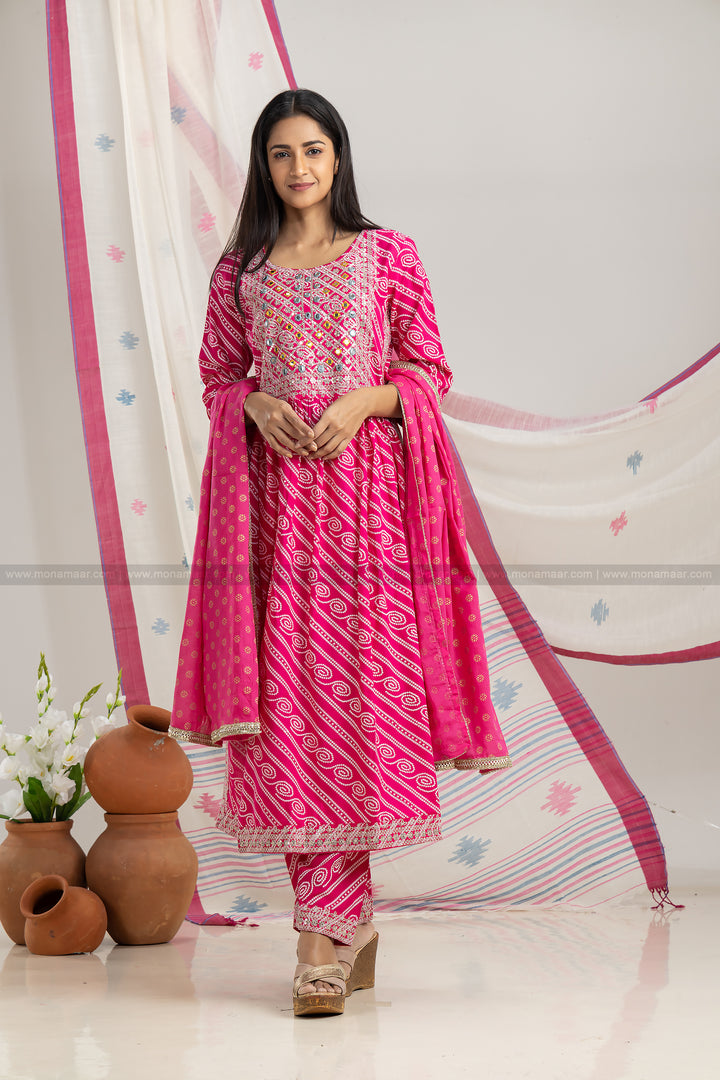 Rani Pink Kurti Set