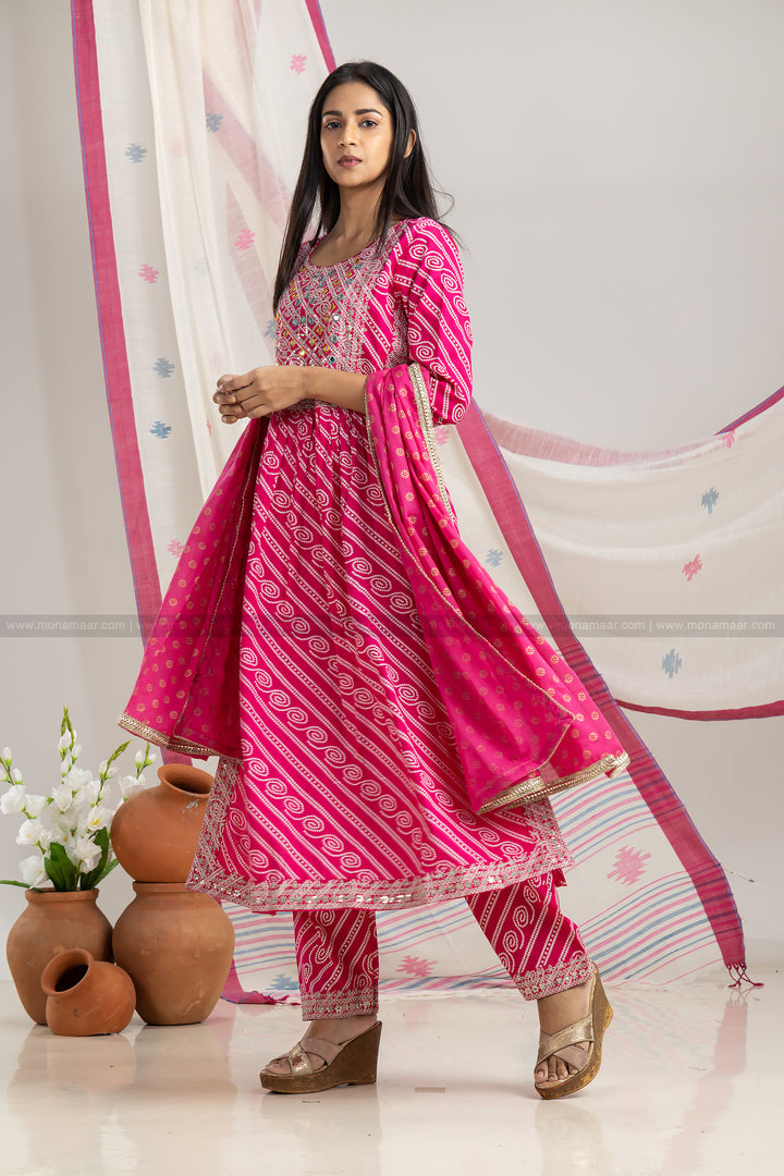 Rani Pink Kurti Set