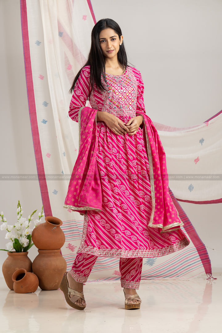 Rani Pink Kurti Set