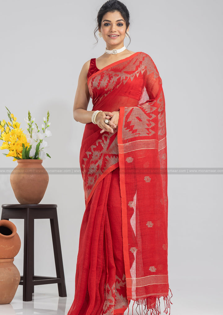 Karat Linen Jamdani Saree